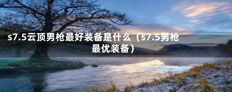 s7.5云顶男枪最好装备是什么（s7.5男枪最优装备）