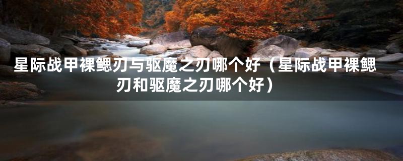 星际战甲裸鳃刃与驱魔之刃哪个好（星际战甲裸鳃刃和驱魔之刃哪个好）