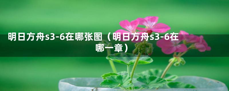 明日方舟s3-6在哪张图（明日方舟s3-6在哪一章）