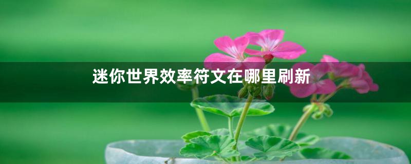 迷你世界效率符文在哪里刷新