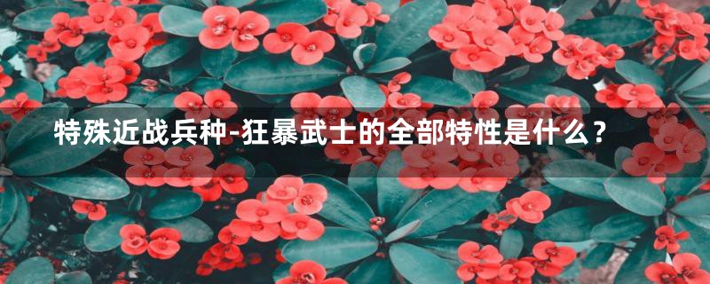 特殊近战兵种-狂暴武士的全部特性是什么？