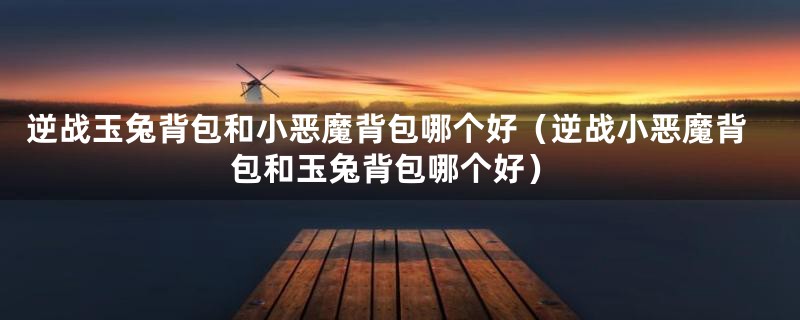 逆战玉兔背包和小恶魔背包哪个好(逆战小恶魔背包和玉兔背包哪个好)