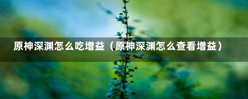 原神深渊怎么吃增益(原神深渊怎么查看增益)