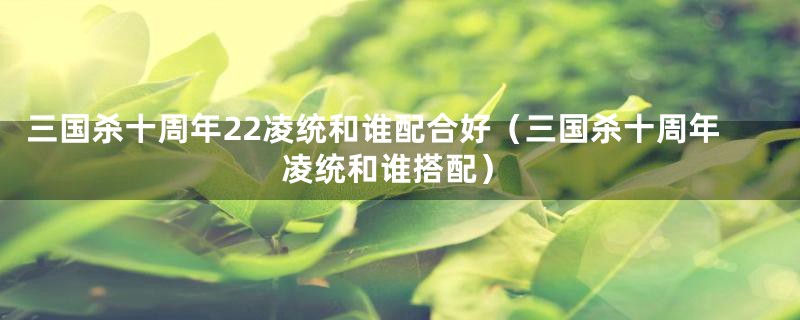 三国杀十周年22凌统和谁配合好（三国杀十周年凌统和谁搭配）