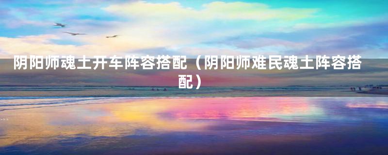 阴阳师魂土开车阵容搭配（阴阳师难民魂土阵容搭配）
