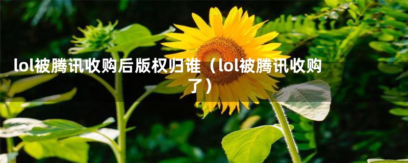 lol被腾讯收购后版权归谁(lol被腾讯收购了)