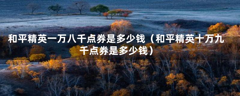 和平精英一万八千点券是多少钱(和平精英十万九千点券是多少钱)