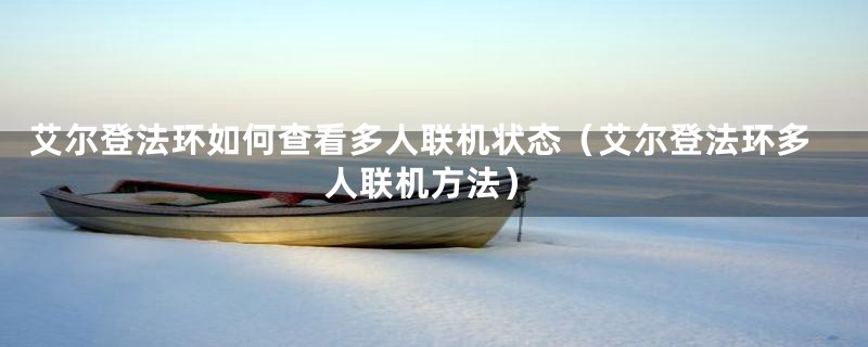 艾尔登法环如何查看多人联机状态（艾尔登法环多人联机方法）