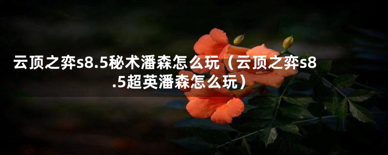 云顶之弈s8.5秘术潘森怎么玩(云顶之弈s8.5超英潘森怎么玩)
