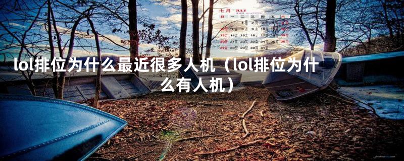 lol排位为什么最近很多人机（lol排位为什么有人机）