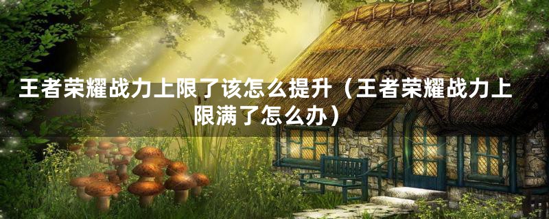 王者荣耀战力上限了该怎么提升（王者荣耀战力上限满了怎么办）