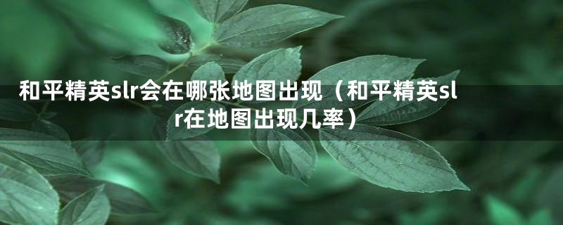 和平精英slr会在哪张地图出现(和平精英slr在地图出现几率)