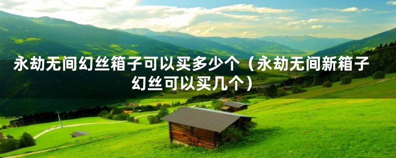 永劫无间幻丝箱子可以买多少个（永劫无间新箱子幻丝可以买几个）