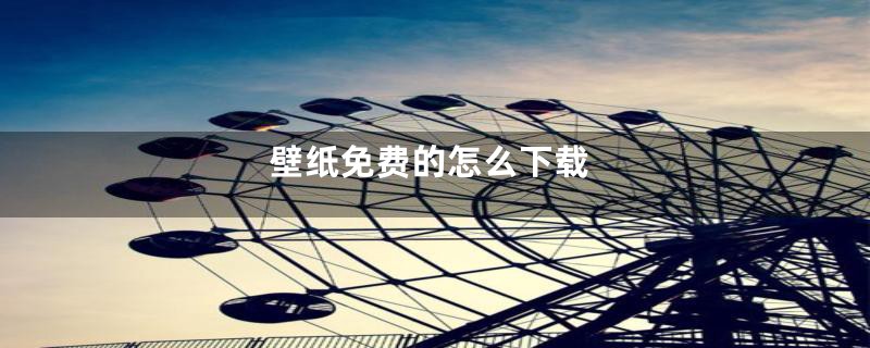 壁纸免费的怎么下载