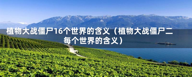 植物大战僵尸16个世界的含义（植物大战僵尸二每个世界的含义）