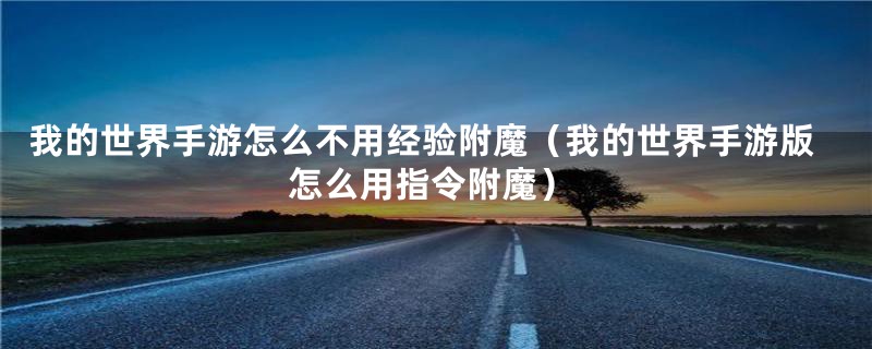 我的世界手游怎么不用经验附魔（我的世界手游版怎么用指令附魔）