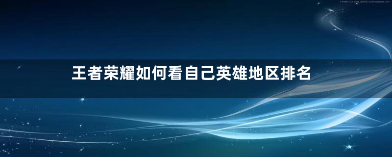 王者荣耀如何看自己英雄地区排名