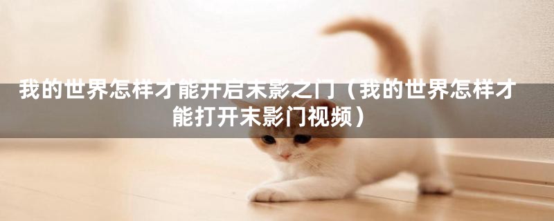 我的世界怎样才能开启末影之门（我的世界怎样才能打开末影门视频）