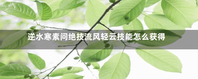 逆水寒素问绝技流风轻云技能怎么获得