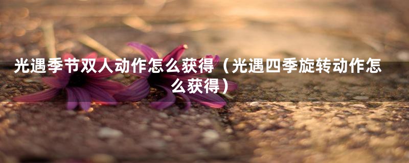 光遇季节双人动作怎么获得(光遇四季旋转动作怎么获得)