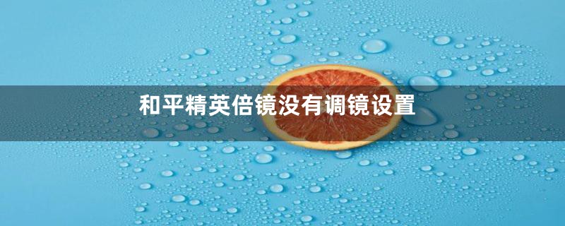 和平精英倍镜没有调镜设置