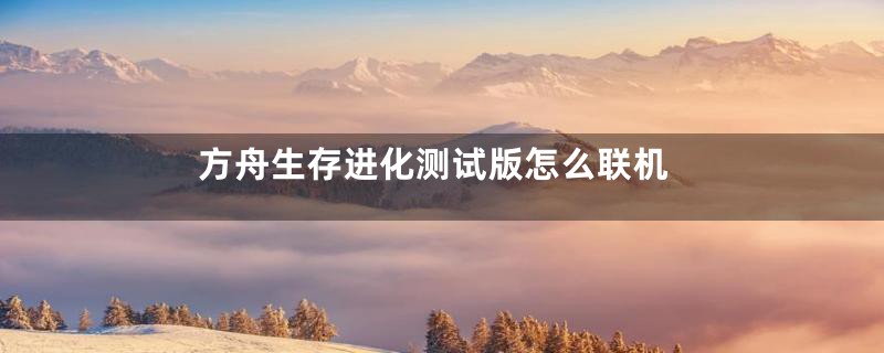 方舟生存进化测试版怎么联机