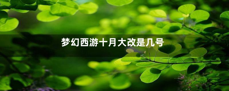 梦幻西游十月大改是几号
