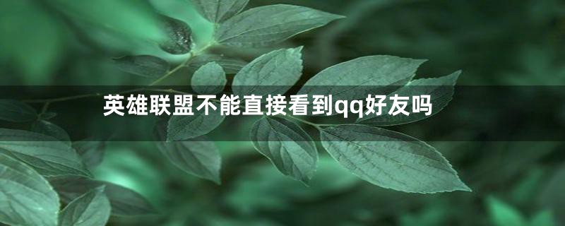英雄联盟不能直接看到qq好友吗