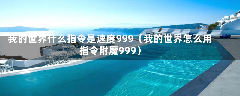 我的世界什么指令是速度999（我的世界怎么用指令附魔999）