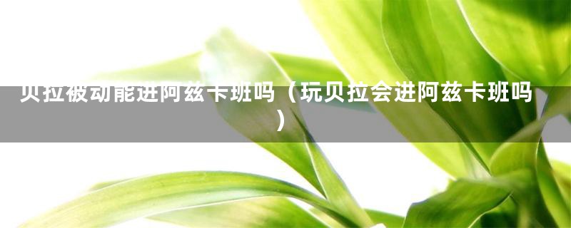 贝拉被动能进阿兹卡班吗(玩贝拉会进阿兹卡班吗)