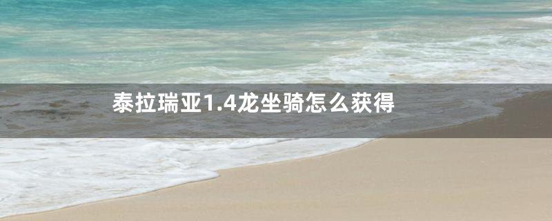 泰拉瑞亚1.4龙坐骑怎么获得