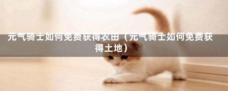 元气骑士如何免费获得农田（元气骑士如何免费获得土地）