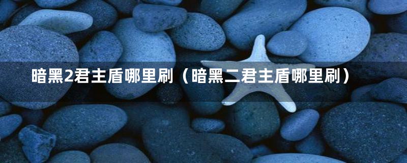 暗黑2君主盾哪里刷(暗黑二君主盾哪里刷)