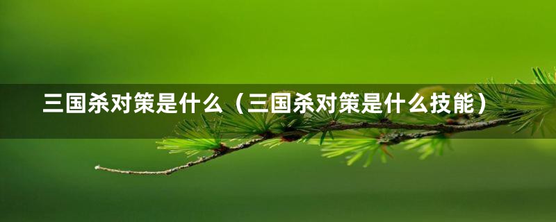 三国杀对策是什么(三国杀对策是什么技能)
