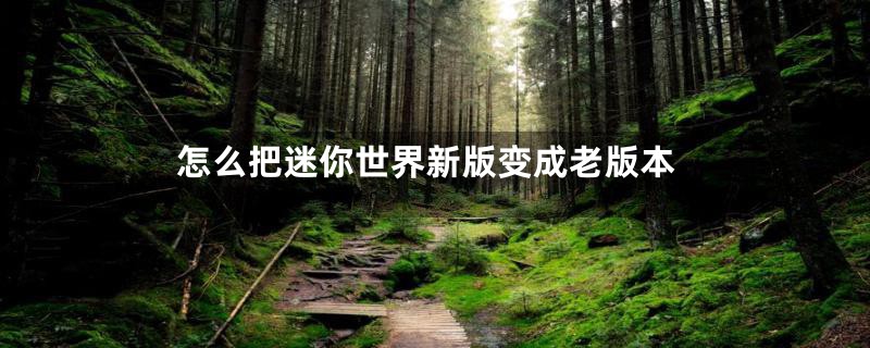 怎么把迷你世界新版变成老版本