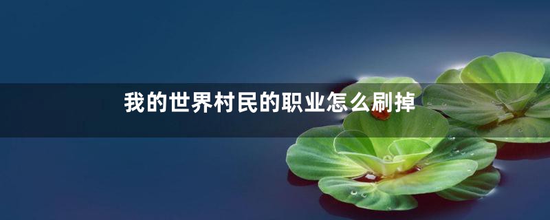 我的世界村民的职业怎么刷掉