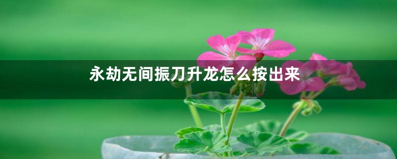 永劫无间振刀升龙怎么按出来