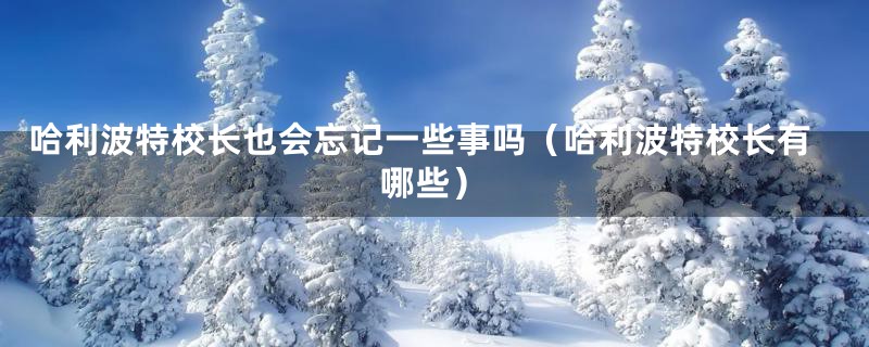 哈利波特校长也会忘记一些事吗(哈利波特校长有哪些)