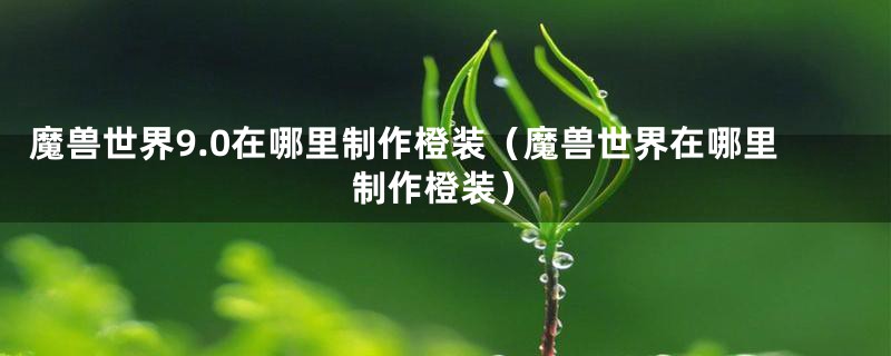 魔兽世界9.0在哪里制作橙装(魔兽世界在哪里制作橙装)