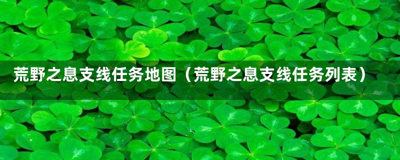 荒野之息支线任务地图（荒野之息支线任务列表）