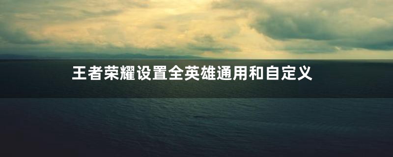王者荣耀设置全英雄通用和自定义