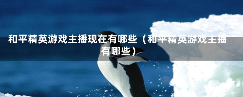 和平精英游戏主播现在有哪些（和平精英游戏主播有哪些）