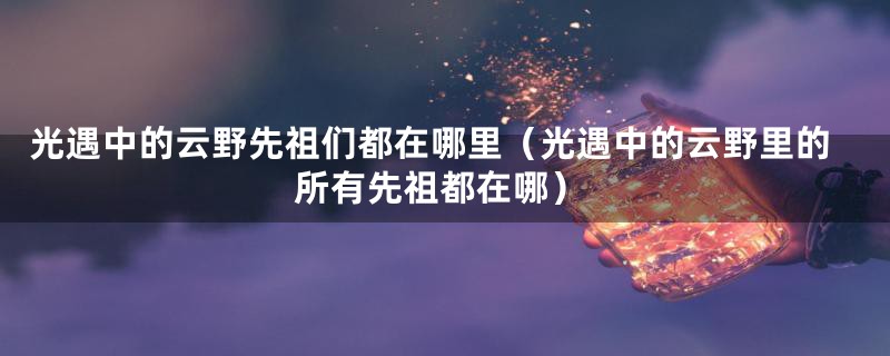 光遇中的云野先祖们都在哪里（光遇中的云野里的所有先祖都在哪）