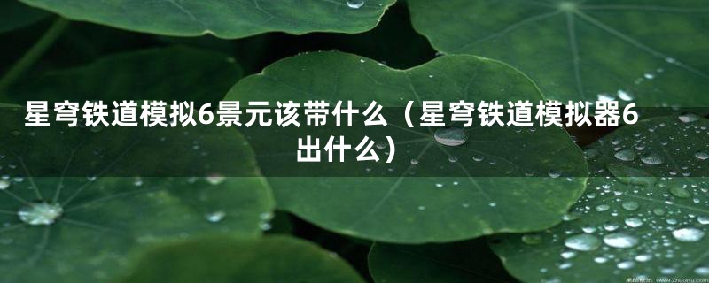 星穹铁道模拟6景元该带什么（星穹铁道模拟器6出什么）