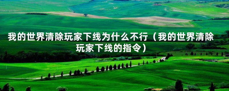 我的世界清除玩家下线为什么不行(我的世界清除玩家下线的指令)