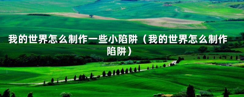 我的世界怎么制作一些小陷阱(我的世界怎么制作陷阱)