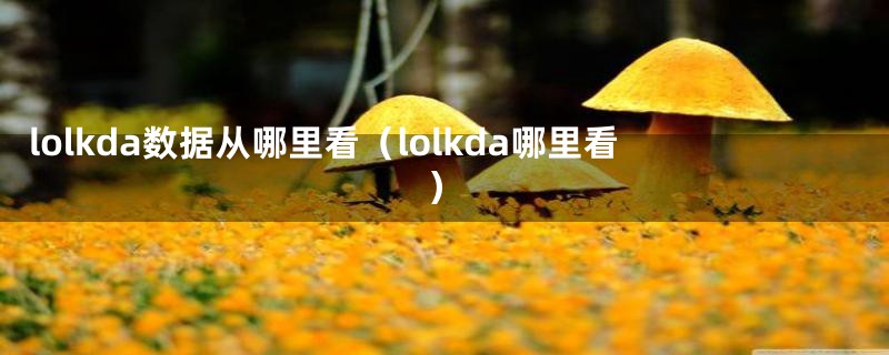 lolkda数据从哪里看(lolkda哪里看)