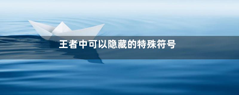 王者中可以隐藏的特殊符号