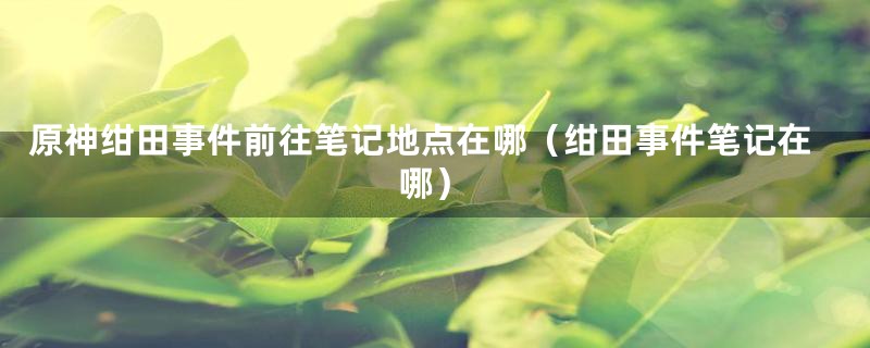 原神绀田事件前往笔记地点在哪（绀田事件笔记在哪）