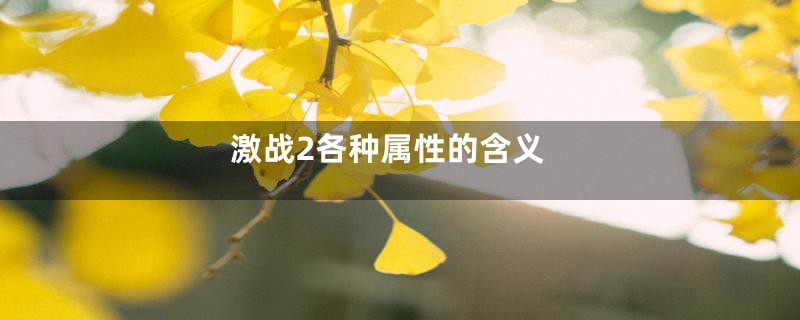 激战2各种属性的含义